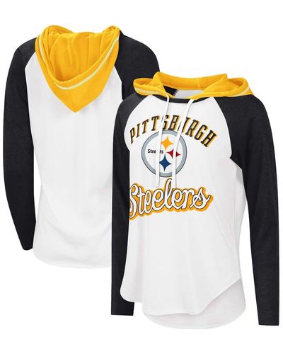 G-III 4Her by Carl Banks Pittsburgh Steelers Mvp Raglan Hoodie Long Sleeve T-shirt At Nordstrom - Blue