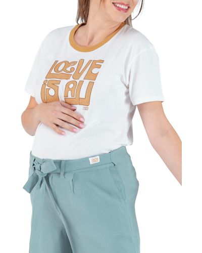 Cache Coeur Loeve Is All Maternity Graphic Tee - White