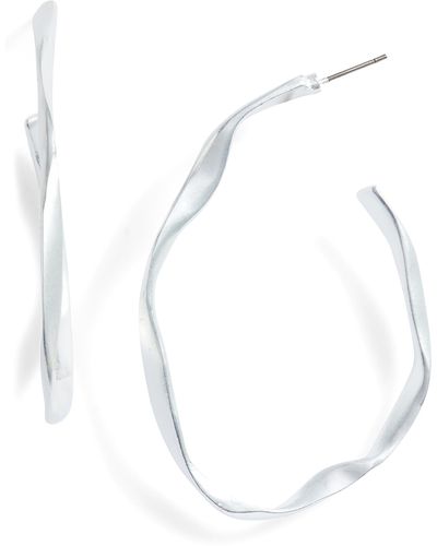 Karine Sultan Irregular Hoop Earrings - White