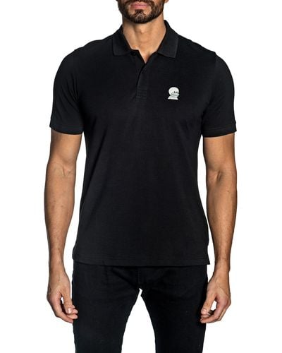 Jared Lang X Nft New World Monks Embroidered Polo - Black