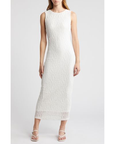 Rare London Textured Maxi Dress - White