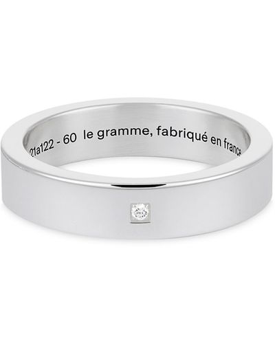 Le Gramme 7g Diamond Polished Sterling Ribbon Band Ring At Nordstrom - White