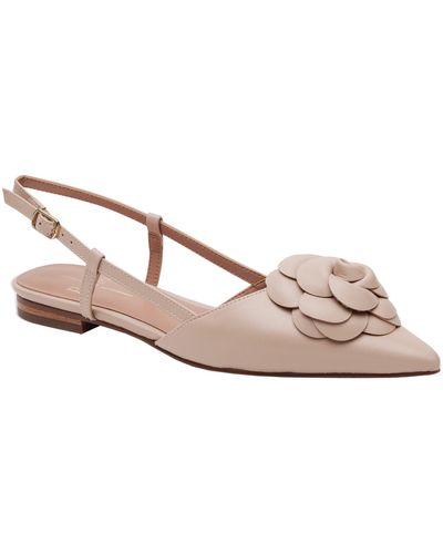 Linea Paolo Cammy Slingback Pointed Toe Flat - Natural