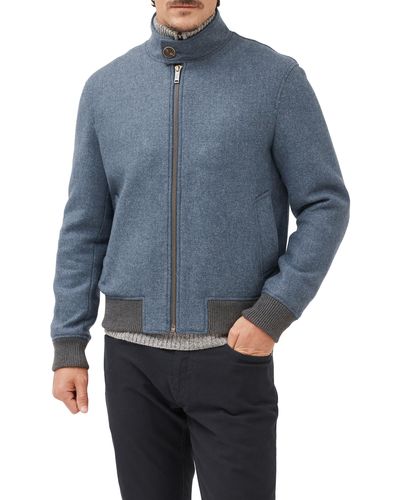 Rodd & Gunn Knapdale Wool Blend Zip-up Bomber Jacket - Blue