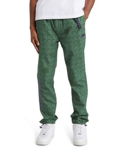 ICECREAM Waffle Print Woven Pants - Green