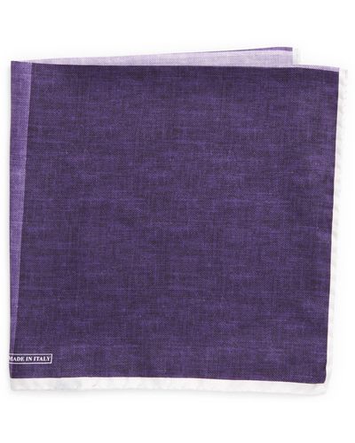 Nordstrom Colorblock Silk Pocket Square - Purple
