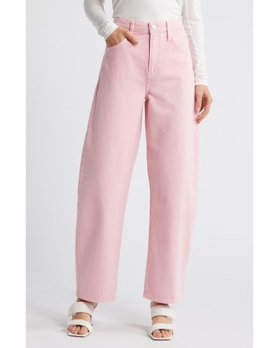 FRAME High Waist Barrel Jeans - Pink