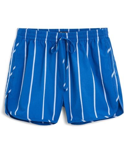 Madewell Dolphin Hem Cotton Crinkle Shorts - Blue