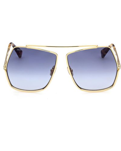 Max Mara 64mm Gradient Geometric Sunglasses - Blue