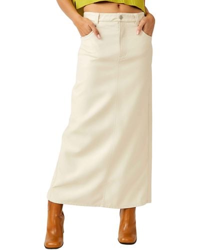 Free People City Slicker Faux Leather Maxi Skirt - Natural