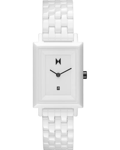 MVMT Signature Square Ceramic Bracelet Watch - White