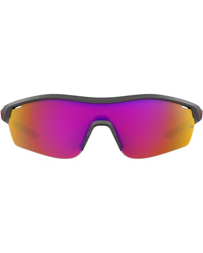 Under Armour 99mm Mirrored Shield Sport Sunglasses - Pink