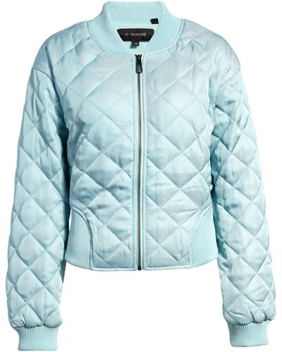 11 Honoré Sita Quilted Bomber Jacket In Aquatic At Nordstrom Rack - Blue