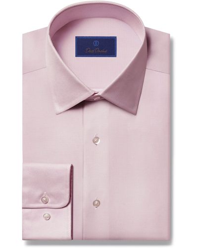 David Donahue Regular Fit Oxford Dress Shirt - Pink