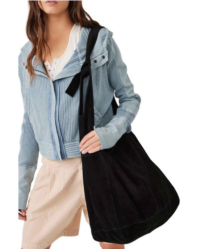 Free People Jessa Suede Carryall Bag - Blue