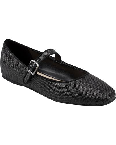 Marc Fisher Lailah Woven Mary Jane Flat - Black