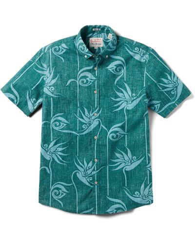 Reyn Spooner X Alfred Shaheen Personal Paradise Tailored Fit Floral Short Sleeve Button-down Shirt - Green