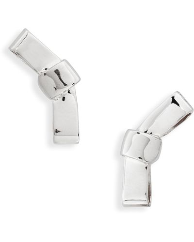Annika Inez Petite Cravat Stud Earrings - Metallic
