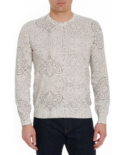 Robert Graham Taurus Linen & Cotton Sweater - Gray