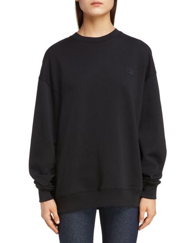 Acne Studios Forba Face Oversize Sweatshirt - Black