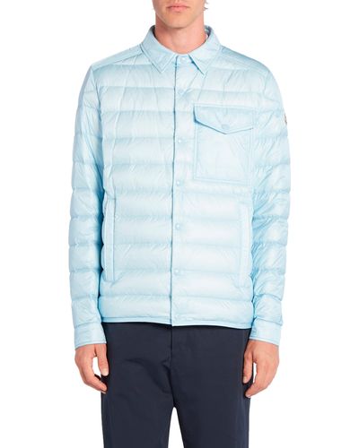 Moncler Tenibres Water Repellent Down Puffer Shacket - Blue