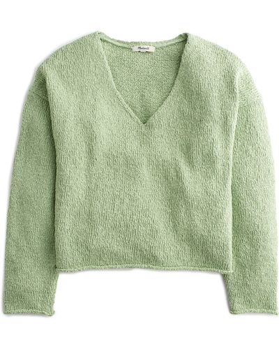 Madewell Slub Cotton V-neck Sweater - Green