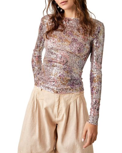 Free People Gold Rush Sequin Top - Multicolor