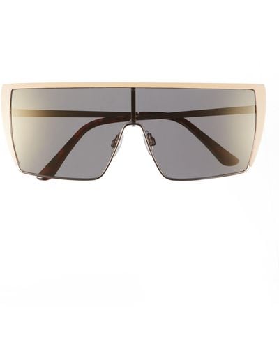 BP. 60mm Flat Top Rimless Shield Sunglasses - Gray