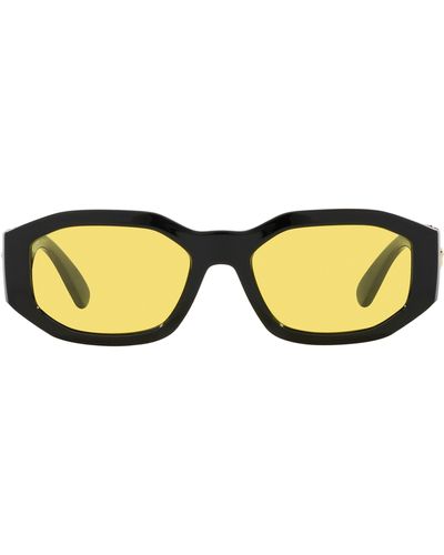 Versace biggie 53mm Round Sunglasses - Yellow