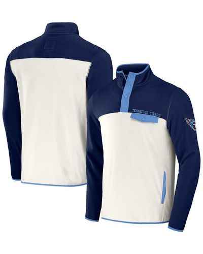 NFL X DARIUS RUCKER Collection By Fanatics /cream Tennessee Titans Micro Fleece Quarter-snap Jacket At Nordstrom - Blue