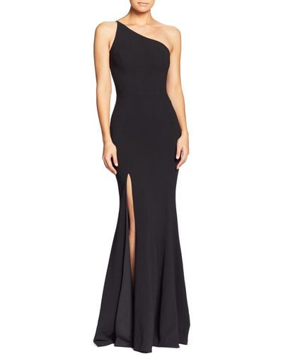 Dress the Population Amy One-shoulder Crepe Gown - Black