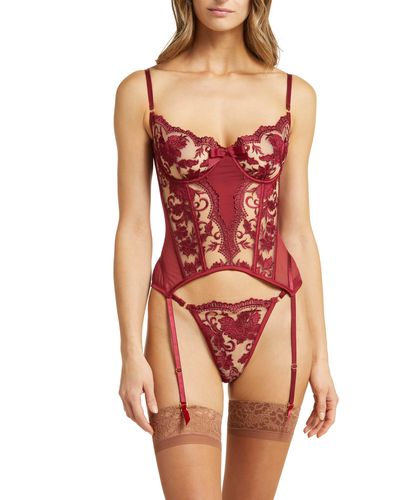 Noah Soft Cup Merrywidow W-garter Straps & G-string Peach Whip L-xl