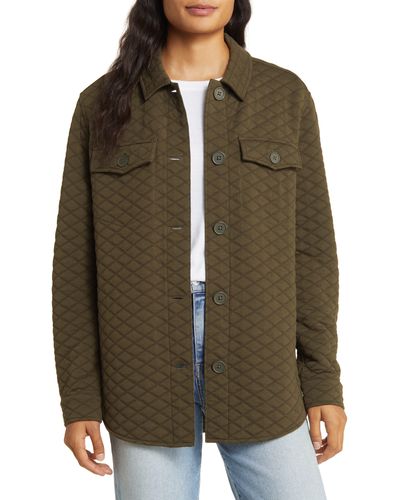 Caslon Caslon(r) Quilted Jacquard Field Jacket - Green