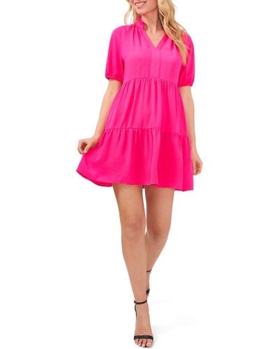 Cece Tiered Ruffle Minidress - Pink