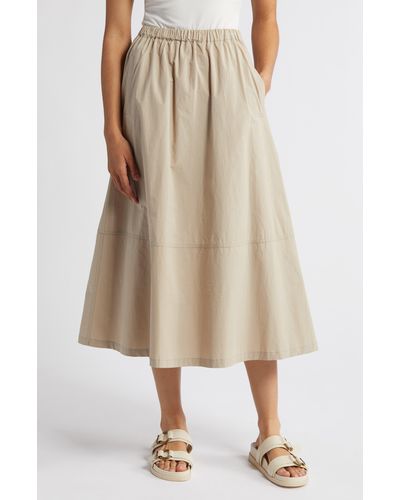 MELLODAY A-line Midi Skirt - Natural