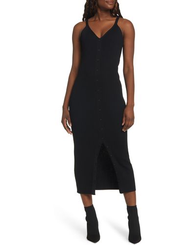 Vero Moda Uzuri Rib Knit Midi Dress - Black