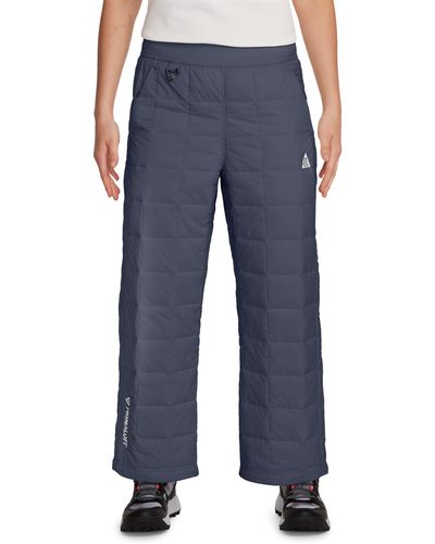 Nike Acg Therma-fit Adv Quilted Insulated Wide Leg Pants - Blue