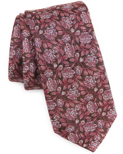 Nordstrom Sarick Floral Jacquard Silk Tie - Red