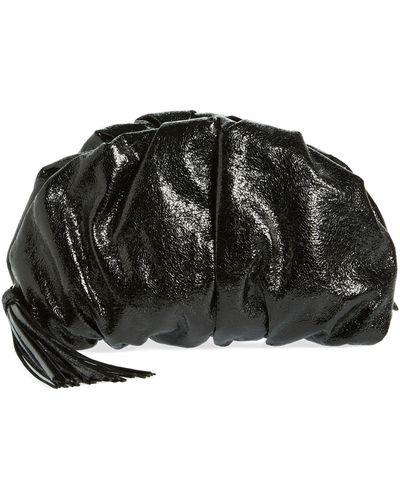 Rebecca Minkoff Ruched Faux Leather Clutch - Black