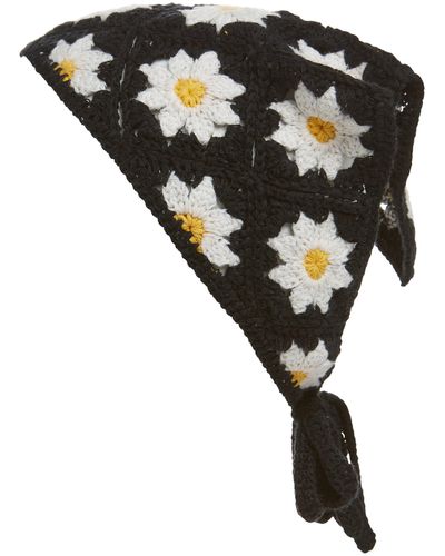 BP. Crochet Daisy Headscarf - Black