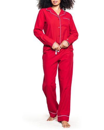 Petite Plume Flannel Pajama Set At Nordstrom - Red