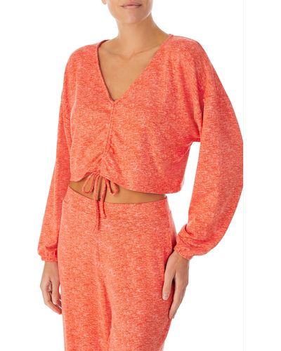 REFINERY29 Ruched Pajama Top - Orange