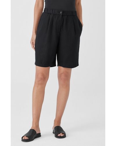 Eileen Fisher Organic Linen Shorts - Black
