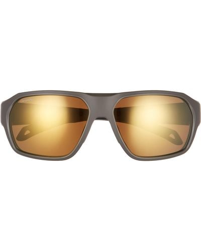 Smith Deckboss 63mm Chromapoptm Polarized Oversize Rectangle Sunglasses - Natural