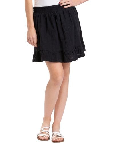 Threads For Thought Janessa Pull-on Organic Cotton Double Gauze Skirt - Black