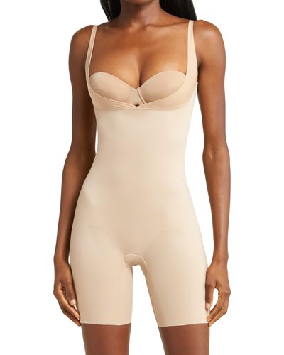 Chantelle Basic Shaping Open Bust Mid Thigh Shaper - Natural