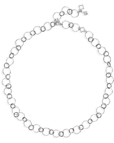 Armenta New World Short Hammered Chain Necklace - White