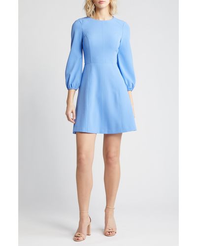 Eliza J Seamed Long Sleeve Dress - Blue