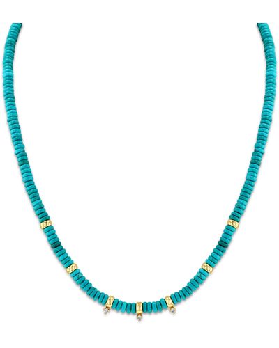 Zoe Chicco Turquoise Beaded Necklace - Blue