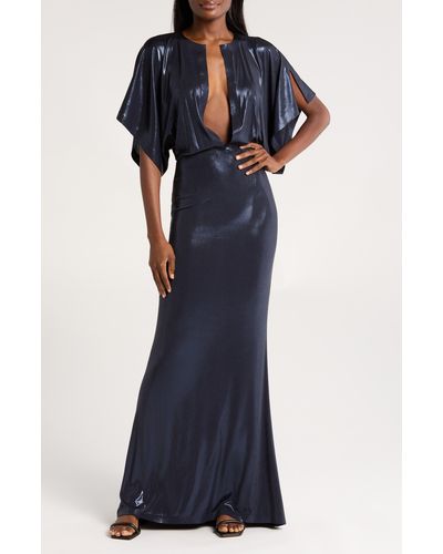 Norma Kamali Obie Cover-up Gown - Blue
